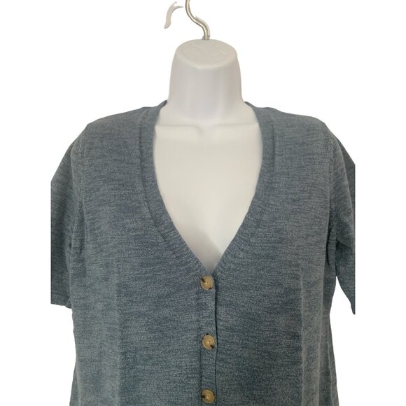 Croft & Barrow Womens Button Front Knit Cardigan Blue V-Neck Size PS - Picture 2 of 10